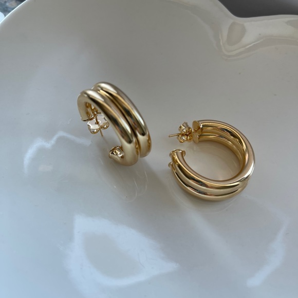 Hoop Earrings - 18K gold filled - Picture 2 of 4